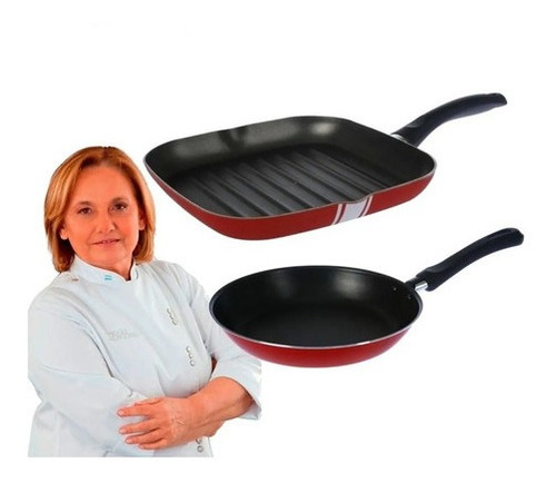 Plancha Bifera Grill 28x28 Cms. + Sarten Tempi