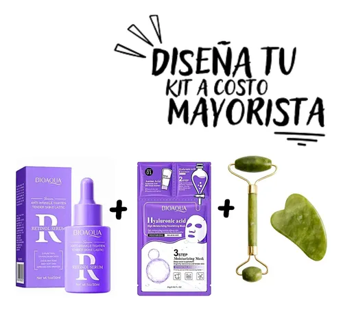 comprar Kit Serum Facial Retinol Acido Hialuronico Gua Sha Bioaqua