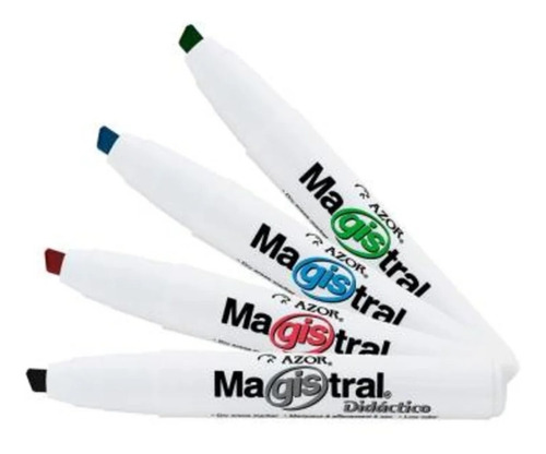 4 Plumones Magistral + Liquido Para Pizarron + Borrador