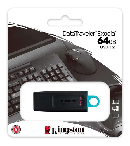 Imagen 1 de 2 de Pendrive Kingston 64gb Exodia Usb 3.2