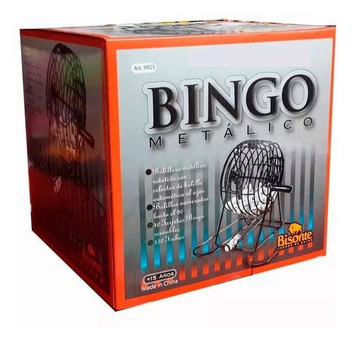 Bingo Loto Loteria Bolillero Metalico Bisonte Juego Nene C