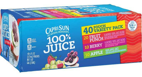 Jugo En Pouch Variedades Capri Sun 40 Un X 177 Ml