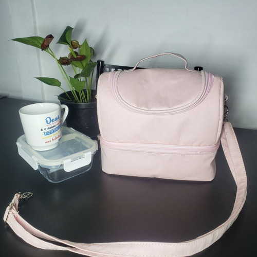 Imagem 5 de 7 de Bolsa Lancheira Térmica Com 2 Compartimentos Cor Rosa Oferta