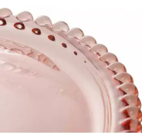 Plato de cristal rosa Wolff Pearl
