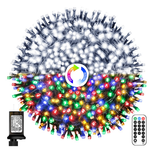 Cadena De Luces De Navidad De 66 Pies, 200 Luces Led Que Cam