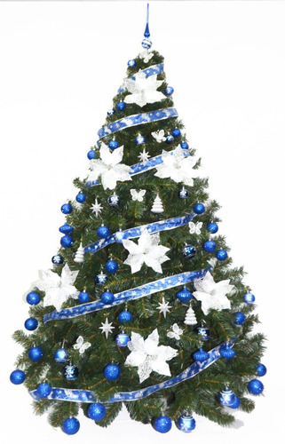 Árbol De Navidad Premium 2,30 M.+ Kit 72 Azul - P.premium