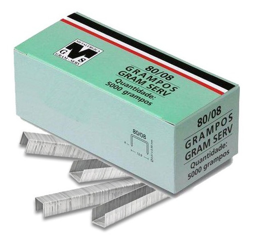 Kit Com 4 Caixas De Grampo 8mm 80/08 Para Grampeador Rocama