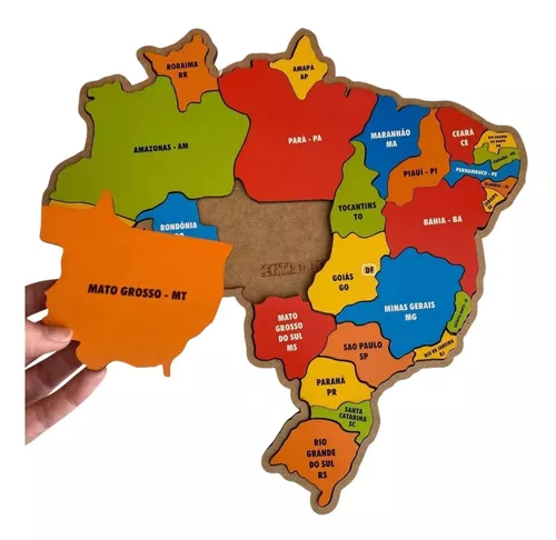 Jogo Tabuleiro Quebra Cabeça Mapa Do Brasil 3d Frete Gratis