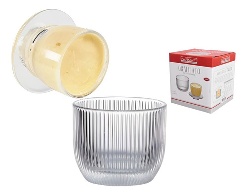 Manteigueira Francesa Graffiato De Vidro Transparente 150g