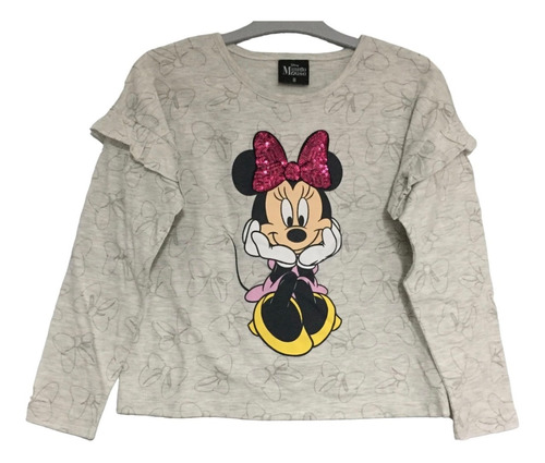 Polera Manga Larga Minnie Mouse -  Disney Talla 8