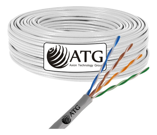 Cable Utp 100% Cobre Atg Cat5e Interior Gris Cctv X 100mts