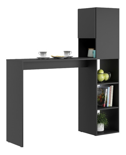 Mueble De Cocina Con Mesa Alta Color Negro