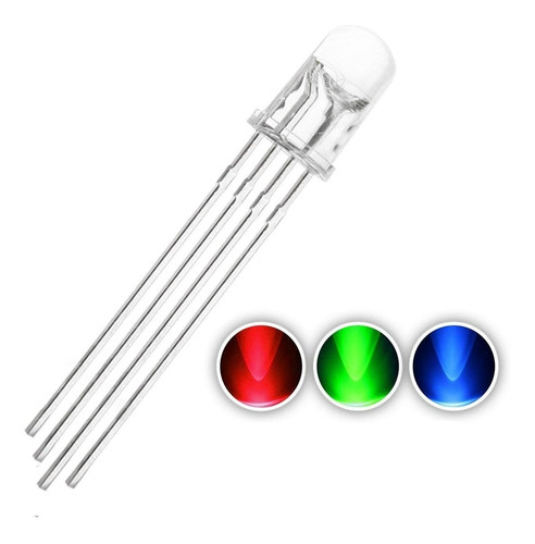 50 Peças Led 5mm Alto Brilho Rgb Anodo Comum K1343