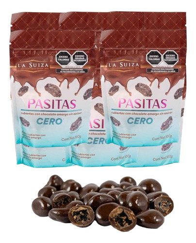 Chocolate Amargo Pasitas Sin AzĂșcar 21 Pz 100 G C/u Suiza