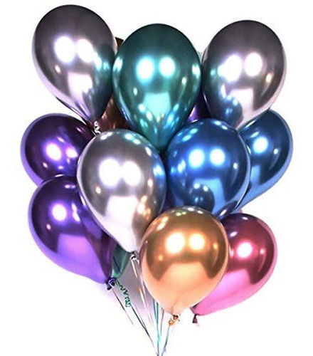 Globo De Latex Metalizados Satinados R5 12 Piezas Decoracion