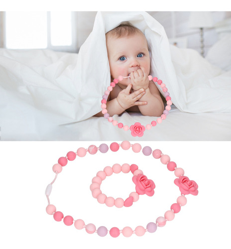 Collar De Dentición, Pulsera De Silicona Con Diseño De Flor
