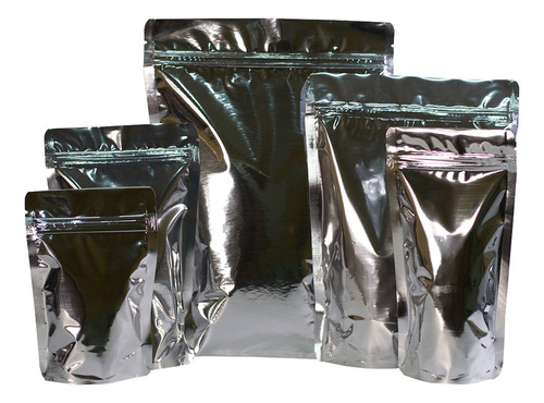 Stand Up Pouch Metalizado 14x19,5 100 Unidades Fecho Zip