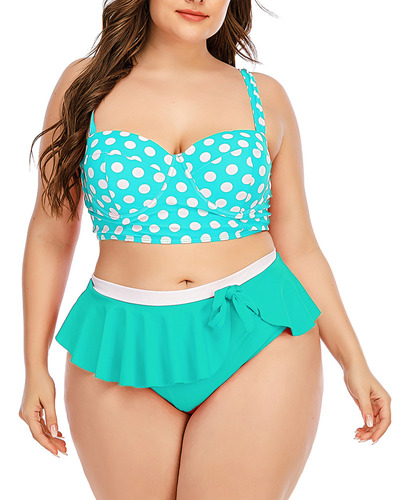 Traje De Baño Estampado De Talla Grande Para Mujer, Bikini,