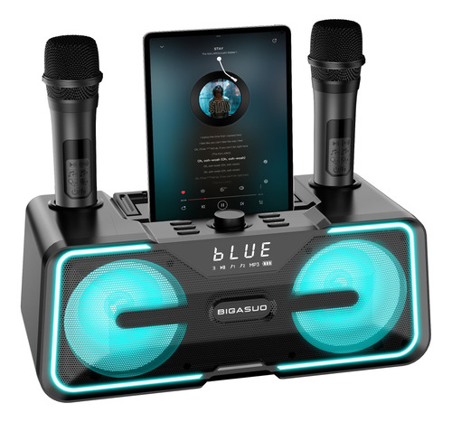 Bigasuo Máquina De Karaoke Para Adultos Y Niños Con 2 Mic.