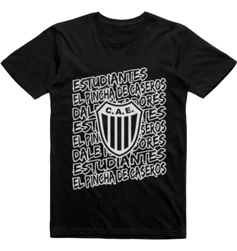 Remera Infantil Puro Algodon Negra Estudiantes Bs As Caseros