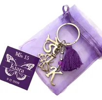 Comprar 50 Llaveros \u002Fsouvenir Mariposa Para Cumpleaños C\u002F N°15\u002F18\u002F50
