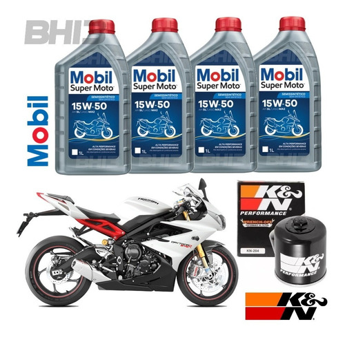 Kit Triumph Daytona 675 2009 Em Diante Mobil 15w50 Kn204