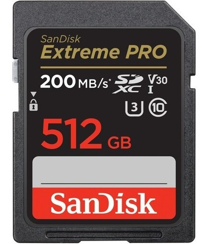 Cartão Memória Sandisk Extreme Pro Sd Xc 512gb Uhs-i 200mb/s