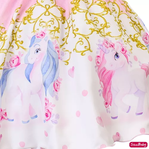 Vestido Infantil Princesa dos Unicórnios