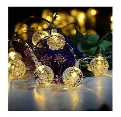 Luces Guirnalda Led Bolitas Cristal Calida Led 4 Mtrs A 220v
