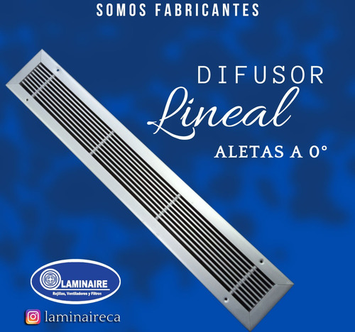 Rejilla Lineal Decorativa A 0 Grados Para Aire De Aluminio