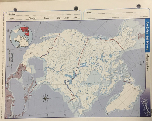 10 Mapas Escolares N°3 América Del Norte Político