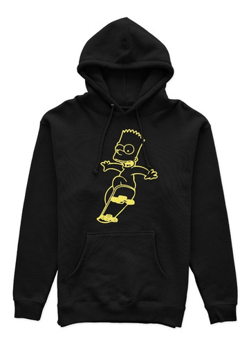 Polerón Canguro Unisex Negro - Bart Simpson Skate