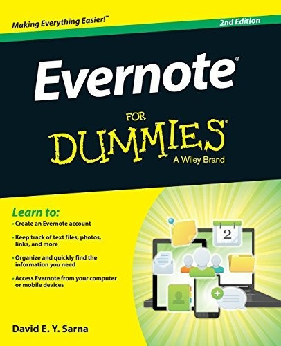 Evernote For Dummies - David E. Y. Sarna, De David E. Y. Sarna. Editorial For Dummies En Inglés