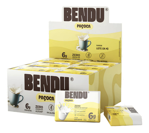 Paçoca Bendu Cx C/ 24 Unidades Sabor Leite Em Pó