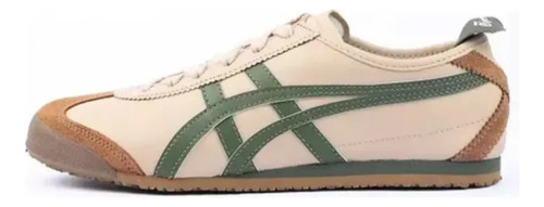 Zapatos Onitsuka Tiger Mexico 66 En Piel Marrón Y Verde