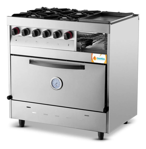Cocina Industrial 4 Hornallas Plancha Multiple Puerta Ciega