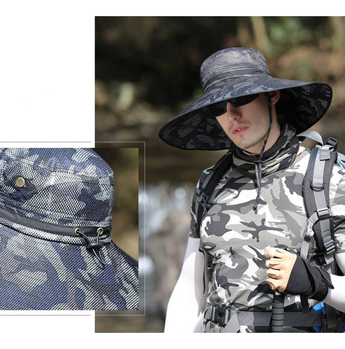 A, Nueva Gorra Pescador Con Protector Solar Y Sombrero Ala