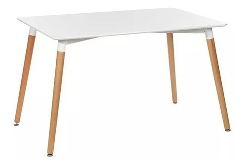 Mesa Eames 120x80 Comedor Laqueada Base Madera En Belgrano