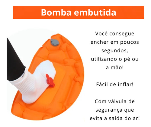 Isolante Térmico | Colchão Inflável Camping C/ Bomba Interna