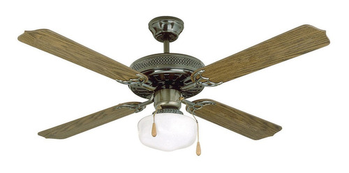 Ventilador James Vt4 1 Luz Bronce Pulido 132cm 4 Aspas Pcm