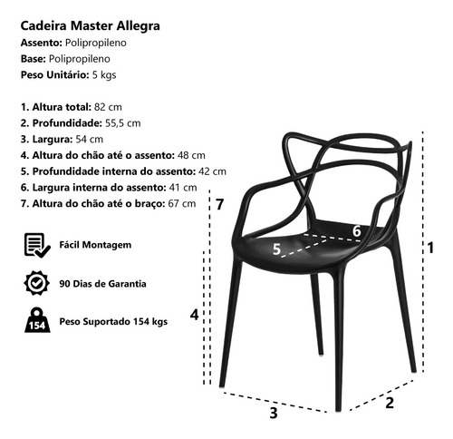 Imagem 6 de 6 de Kit 2 Cadeiras Allegra Cozinha C/ Inmetro Várias Cores