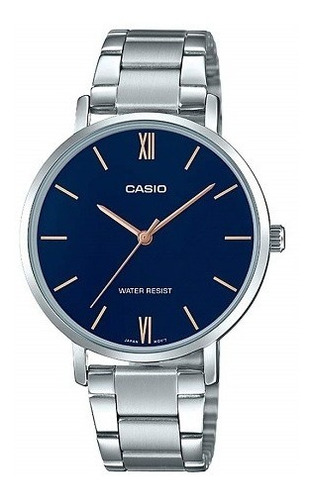 Reloj Casio Plateado Ltp-vt01d-2b2 Original Garantía 2 Años 