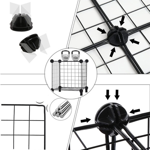 Utilisimo Mueble Organizador Minimalista Zapatera Apilable Color Negro