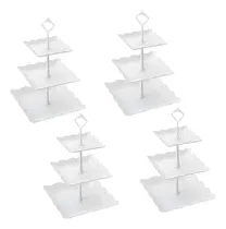 Comprar Pack X4 Porta Torta Porta Cupcakes Torre Porta Cupcake Alzadores De Torta Tortero Exhibidor Porta Torta Con Tapa Bases Para Tortas Base Torta Exhibición Claro Insumos Reposteria Pasteleriac