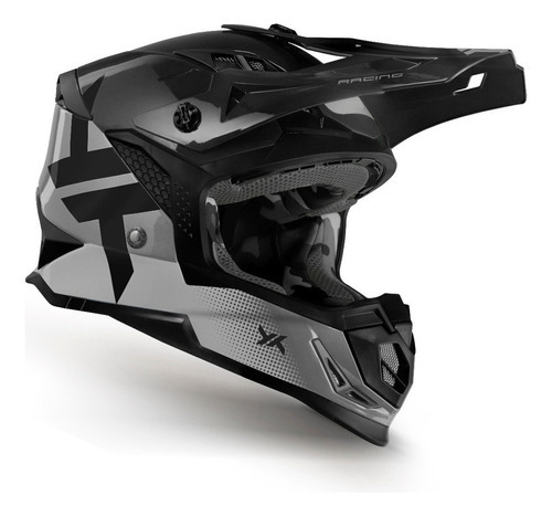 Capacete Motocross Mattos Racing Atomic Icon Preto @# Tamanho do capacete 60