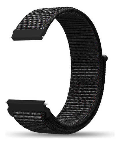 Malla Nylon Velcro 22mm Reloj Smart Amazfit Gtr 2 Imilab W12 Ancho 22 mm Color Negro