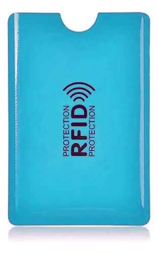 Funda Protector Tarjeta Crédito Rfid Antirobo Pack X 10 Azul