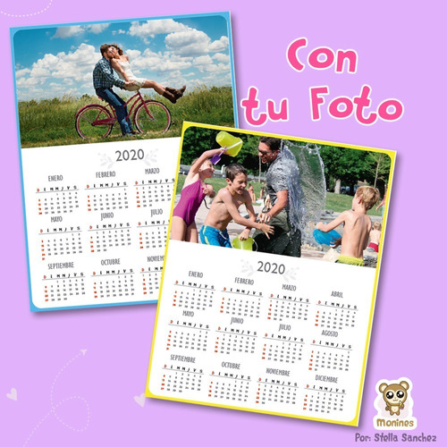 Calendario Imprimible Con Foto Y Frase Que Quieras Mercado Libre