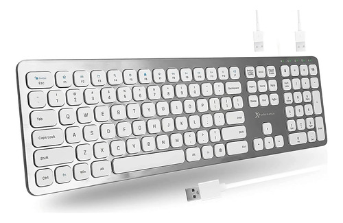 Teclado Con Cable Con Puerto Usb Integrado X2 - Elegante