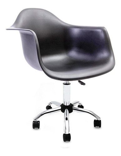 Cadeira Emaes Com Braços Arm Office - Base Cromada Cor Preto Material do estofamento Polipropileno